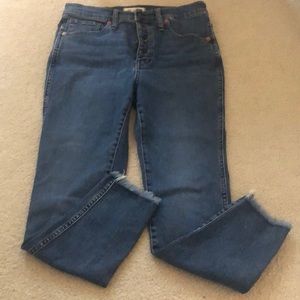 Madewell 10” high-rise skinny denim.